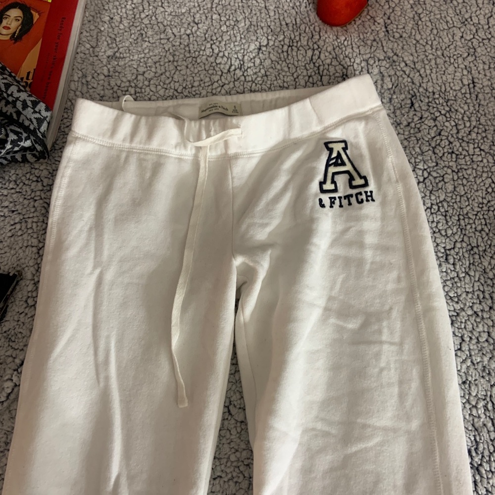 Abercrombie and Fitch white sweatpants